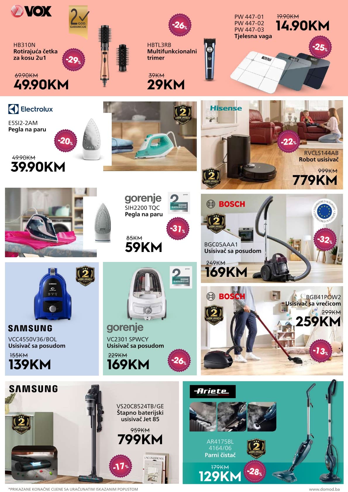 Domod Akcija 09.10.-25.10.2026 - Stranica 14 Domod katalog letak - Domod Katalog Akcija od 09.10. do 25.10. (09.10.-25.10.2026) - Stranica 14 - Katalog malih kućanskih aparata, usisivača, pegli i uređaja za osobnu njegu