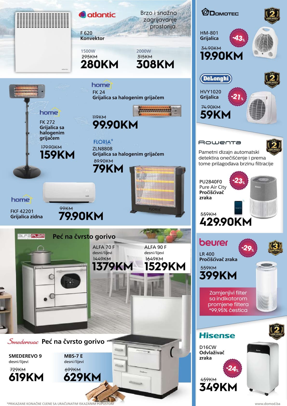 Domod Akcija 09.10.-25.10.2026 - Stranica 2 Domod katalog letak - Domod Katalog Akcija od 09.10. do 25.10. (09.10.-25.10.2026) - Stranica 2 - Katalog grijnih tijela, peći na čvrsto gorivo, pročišćivača zraka i odvladaživača