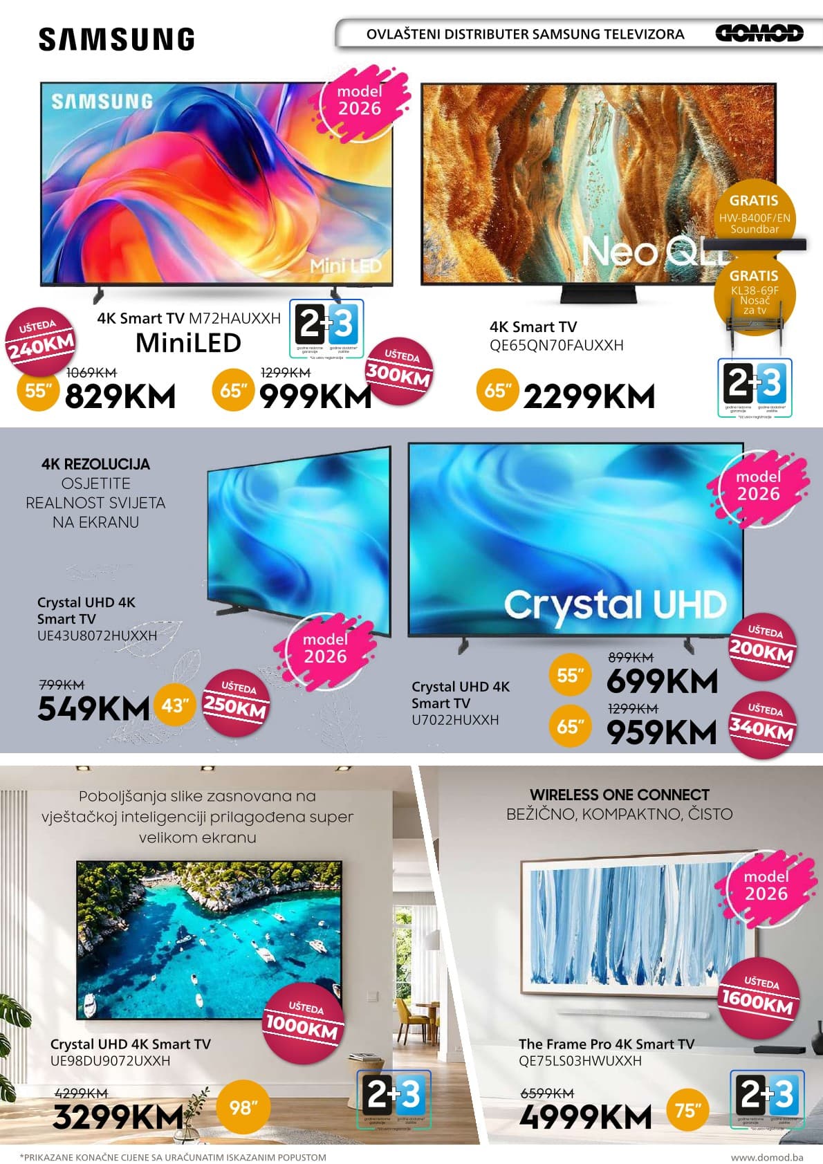 Domod Akcija 09.10.-25.10.2026 - Stranica 8 Domod katalog letak - Domod Katalog Akcija od 09.10. do 25.10. (09.10.-25.10.2026) - Stranica 8 - Samsung televizori akcijski katalog - Domod