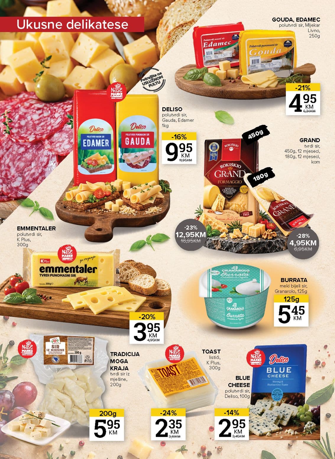 Konzum Akcija 13.10.-19.10.2026 - Stranica 6 Konzum katalog letak - Konzum Akcija Katalog od 13.10 do 19.10.2026 (13.10.-19.10.2026) - Stranica 6 - Katalog ukusnih delikatesa sa ponudom raznih sireva brendova Deliso, Granarolo, Mljekar Livno i K Plus.