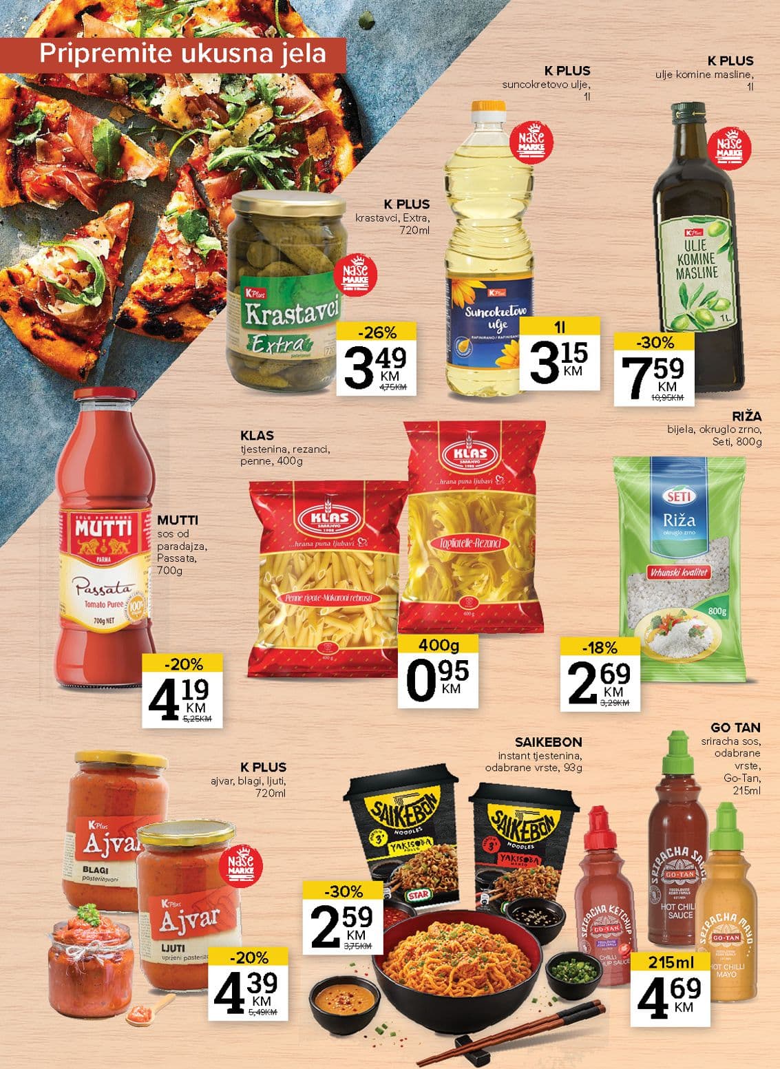 Konzum Akcija 13.10.-19.10.2026 - Stranica 10 Konzum katalog letak - Konzum Akcija Katalog od 13.10 do 19.10.2026 (13.10.-19.10.2026) - Stranica 10 - Katalog akcija prehrambenih artikala: ulja, umaci, tjestenina i riža brendova K Plus, Mutti i Go-Tan.