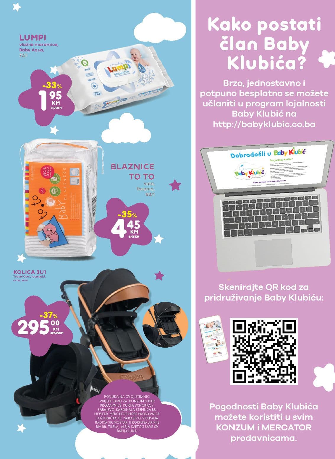 Konzum Akcija 13.10.-19.10.2026 - Stranica 17 Konzum katalog letak - Konzum Akcija Katalog od 13.10 do 19.10.2026 (13.10.-19.10.2026) - Stranica 17 - Konzum i Mercator katalog za bebe sa Lumpi maramicama, To To blaznicama i dječijim kolicima.
