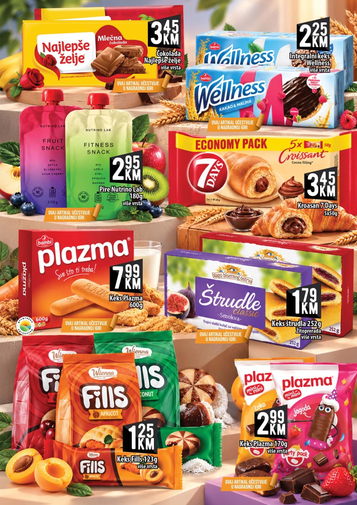 Kort Akcija 09.10.-28.10.2026 - Stranica 11 Kort katalog letak - Kort Katalog Akcija od 09.10. do 28.10.2026 (09.10.-28.10.2026) - Stranica 11 - Katalog slatkiša i grickalica sa brendovima Plazma, Najlepše želje, Wellness, 7 Days i Nutrino Lab.