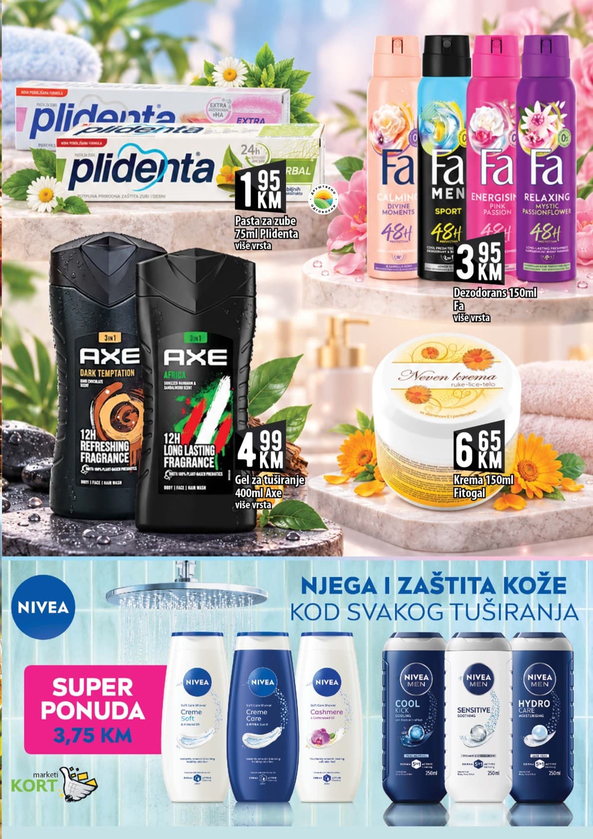 Kort Akcija 09.10.-28.10.2026 - Stranica 15 Kort katalog letak - Kort Katalog Akcija od 09.10. do 28.10.2026 (09.10.-28.10.2026) - Stranica 15 - Katalog kozmetičkih i higijenskih proizvoda sa akcijskim cijenama brendova Nivea, Fa, Axe, Plidenta i Fitogal.