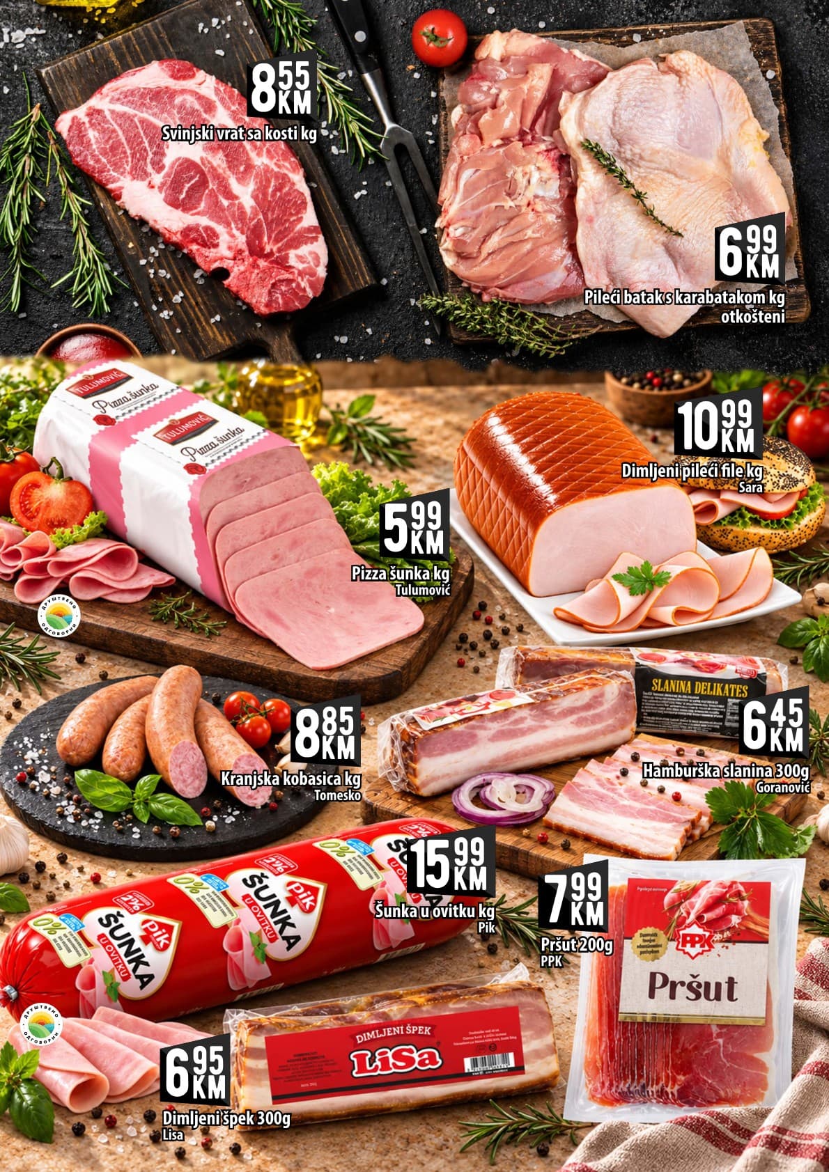 Kort Akcija 09.10.-28.10.2026 - Stranica 2 Kort katalog letak - Kort Katalog Akcija od 09.10. do 28.10.2026 (09.10.-28.10.2026) - Stranica 2 - Katalog mesnih prerađevina i svježeg mesa: svinjetina, piletina, šunka, slanina, kobasica i pršut brendova Pik, Tulumović, PPK.