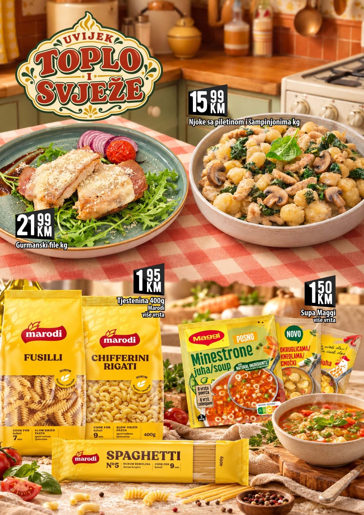 Kort Akcija 09.10.-28.10.2026 - Stranica 6 Kort katalog letak - Kort Katalog Akcija od 09.10. do 28.10.2026 (09.10.-28.10.2026) - Stranica 6 - Katalog ponuda gotovih jela, Marodi tjestenina i Maggi supa po povoljnim cijenama.