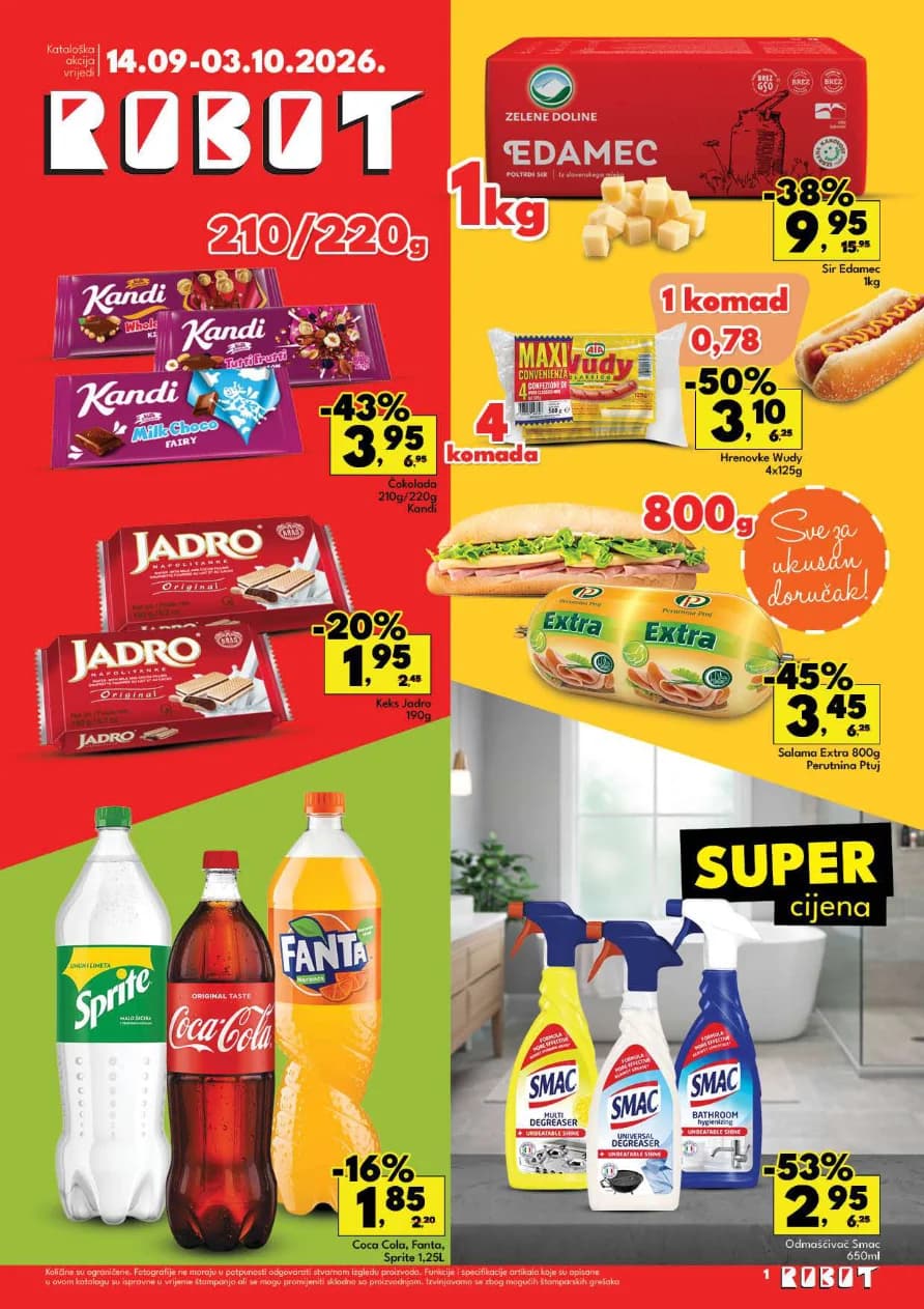 Robot Akcija i Katalog 14.09.-03.10.2026 - Stranica 1 Robot katalog letak - Trenutni katalog akcija (14.09.-03.10.2026) - Stranica 1