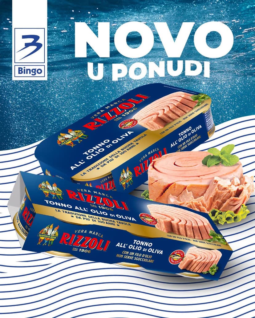 Rizzoli tuna u maslinovom ulju u konzervi, Tonno in Lattina all’Olio di Oliva
